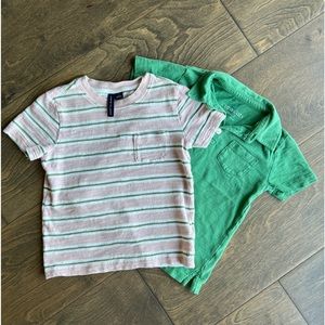 Janie & Jack STRIPED SLUB POCKET TEE - Bundle of 2